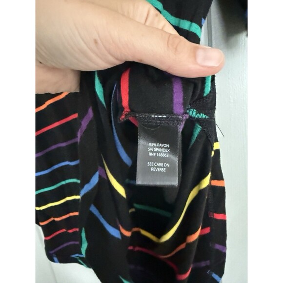 TORRID Super Soft Knits Shirt Womens 1X Rainbow Stripe Short Sleeve Tunic Top - Picture 4 of 6
